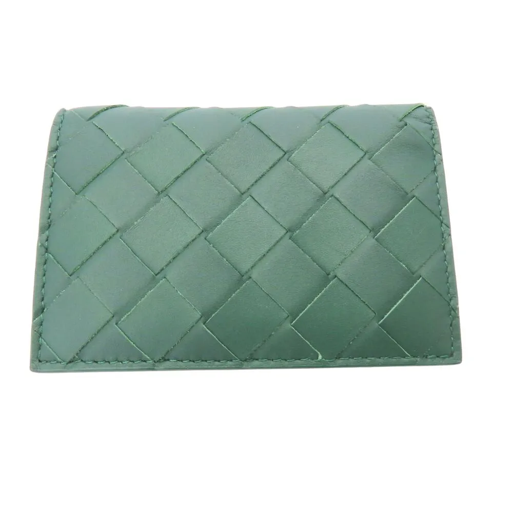 Bottega Veneta Intrecciato Card Case Green