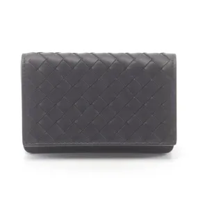 Bottega Veneta Leather Card Case Black