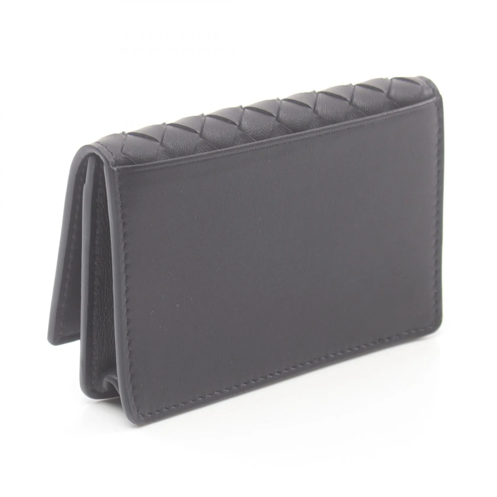 Bottega Veneta Leather Card Case Black