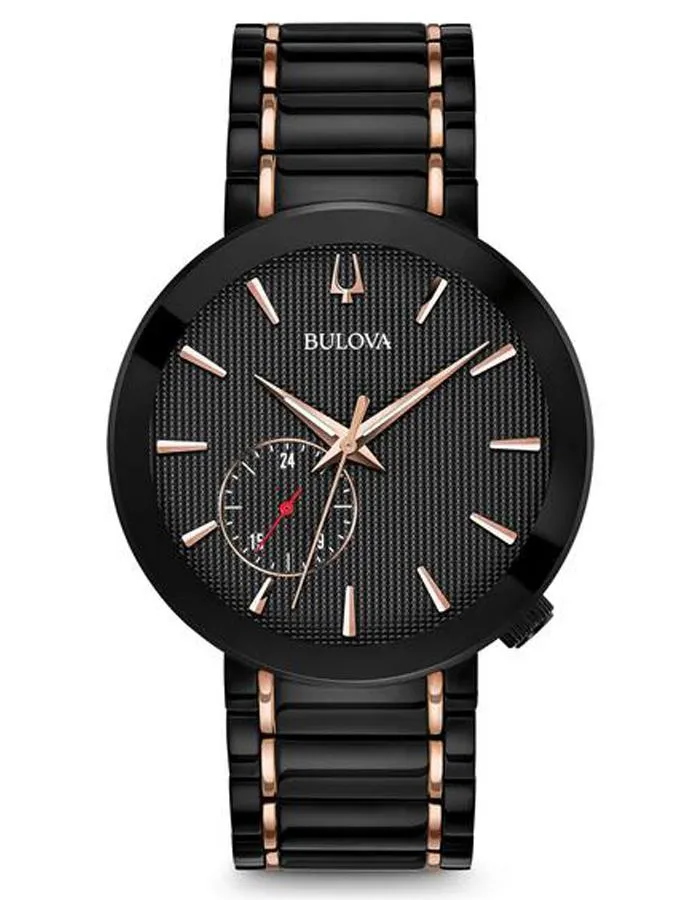 Bulova Mens Latin GRAMMY SE Modern Watch - Black Metal - Rose Gold-Tone