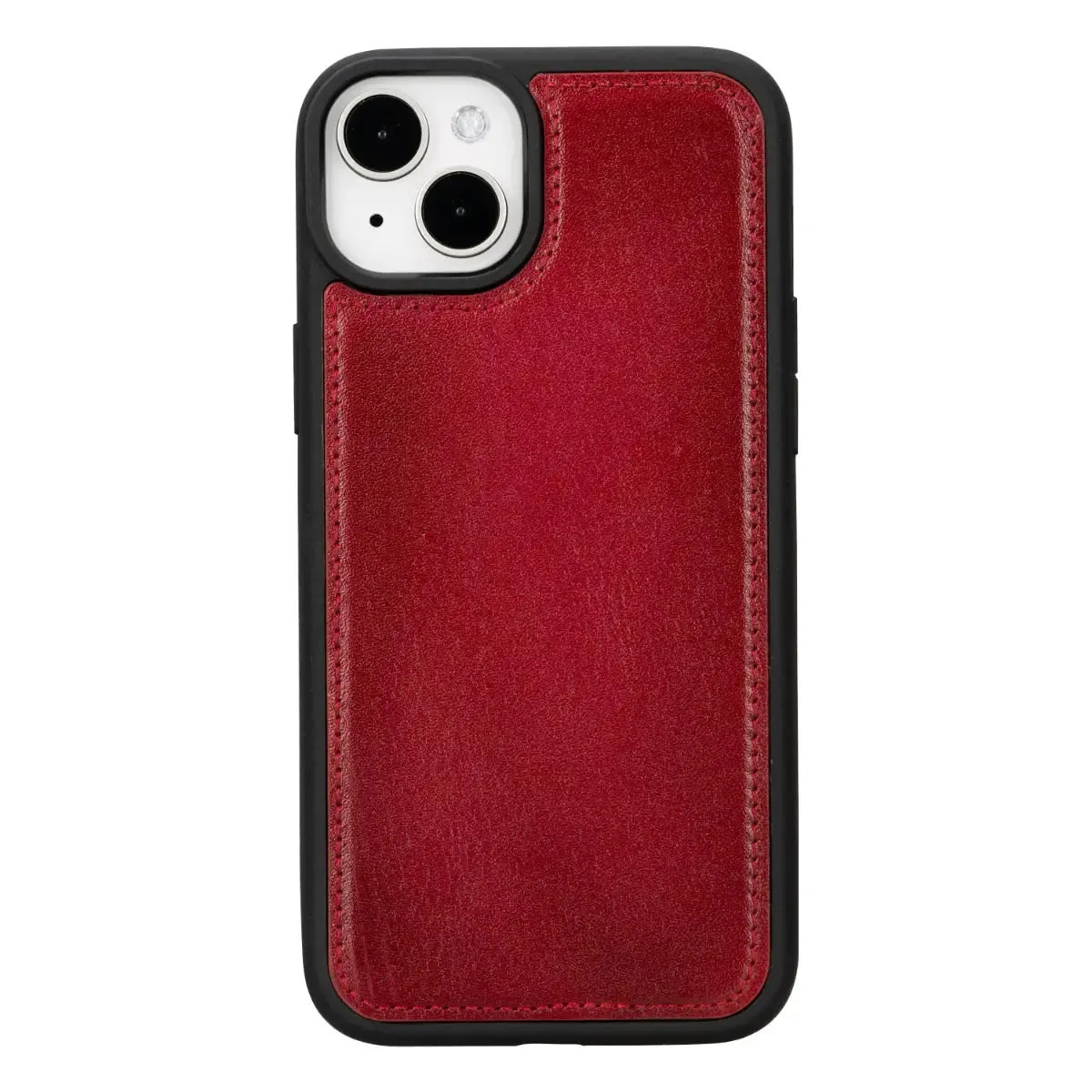 Burnished Red Leather iPhone 16 Plus Wallet Case