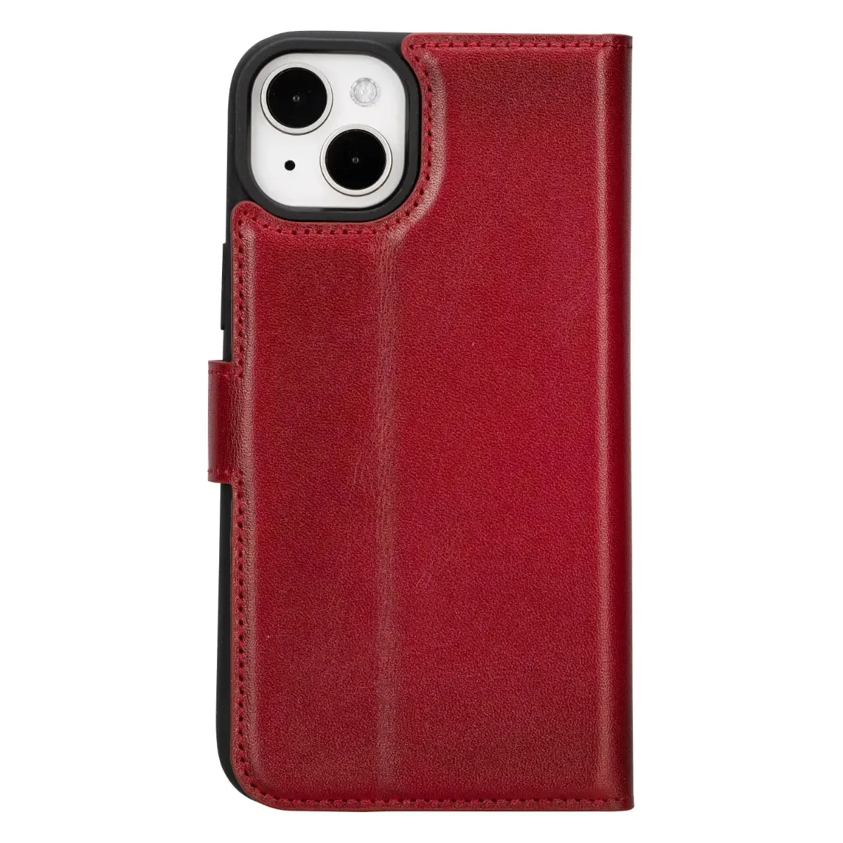 Burnished Red Leather iPhone 16 Plus Wallet Case