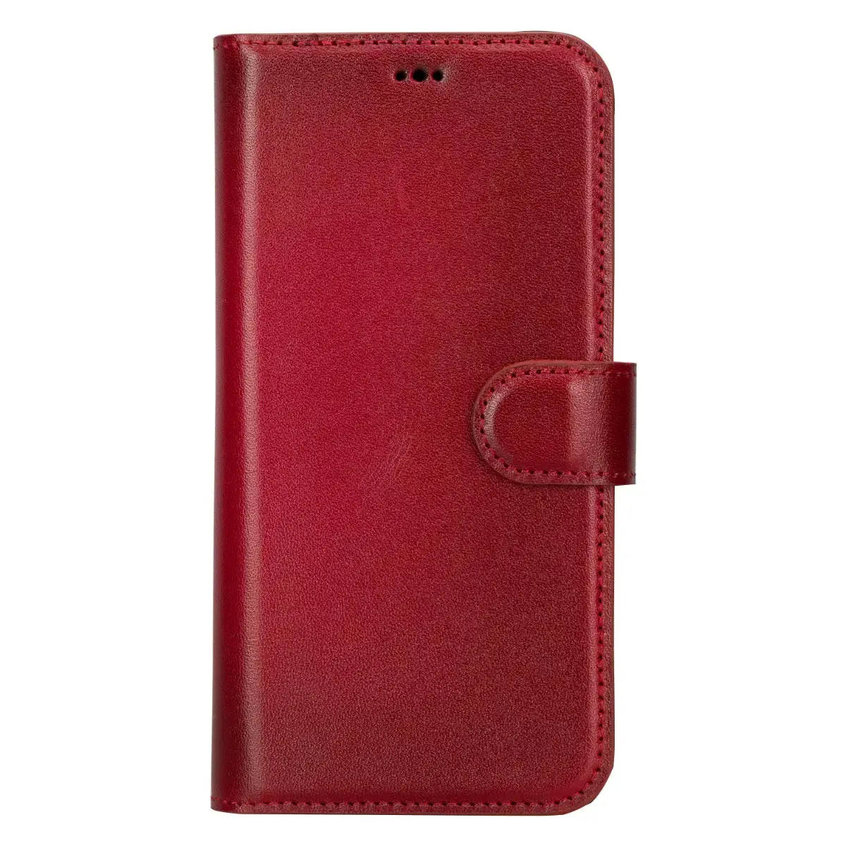 Burnished Red Leather iPhone 16 Plus Wallet Case