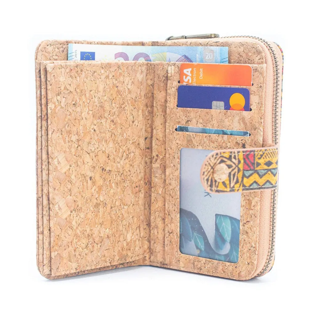 BUY 1 GET 1 FREE: Medium Cork Women's Wallet with Card Holder (6 Units ) BAGD-506-MIX-6