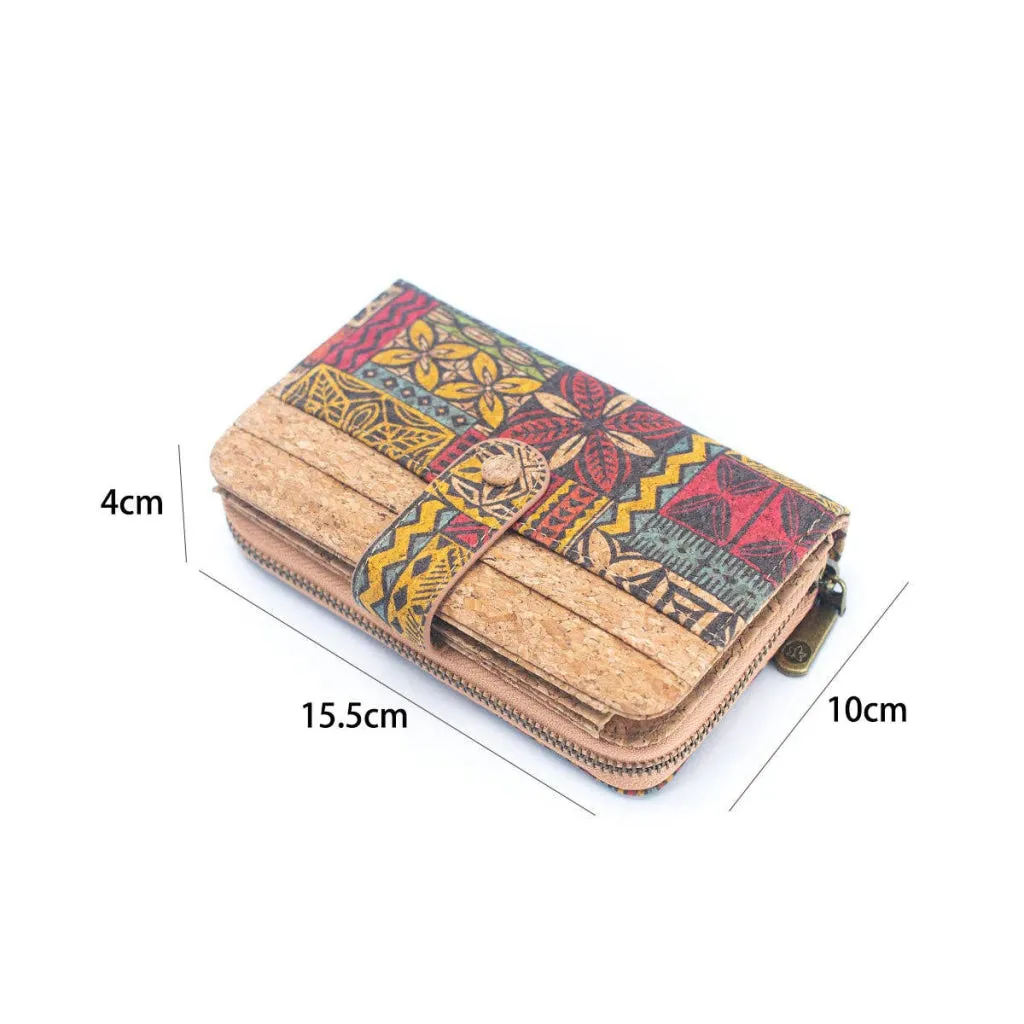 BUY 1 GET 1 FREE: Medium Cork Women's Wallet with Card Holder (6 Units ) BAGD-506-MIX-6