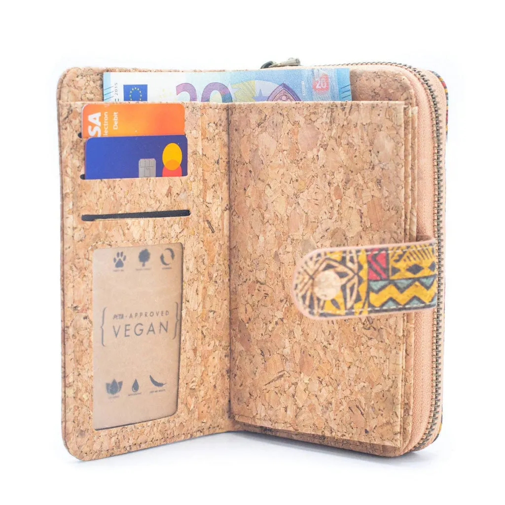 BUY 1 GET 1 FREE: Medium Cork Women's Wallet with Card Holder (6 Units ) BAGD-506-MIX-6