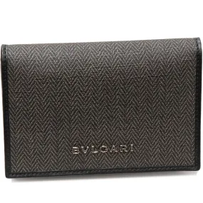 Bvlgari Card Case PVC Canvas Gray