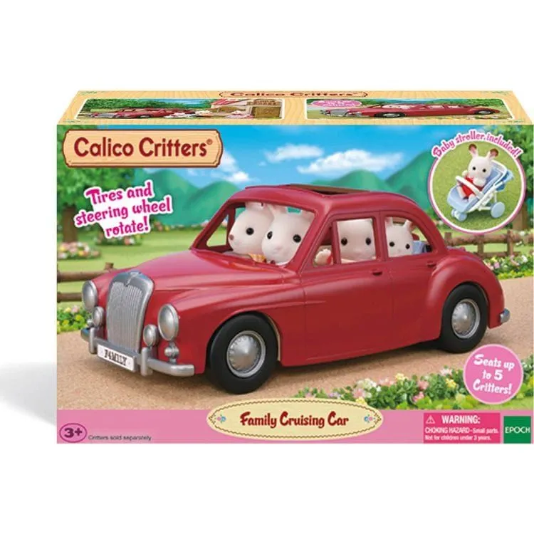 Calico Critters Family Cruising Car Toy Vehicle for Dolls with Baby Stroller Included