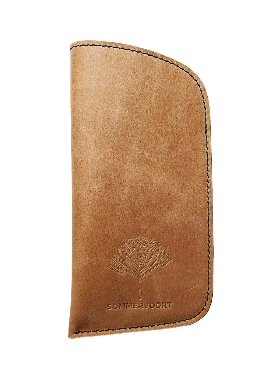 Camel classic leather glasses case