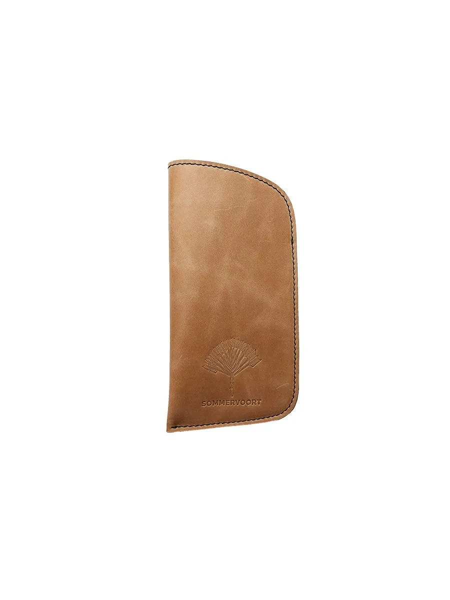 Camel classic leather glasses case