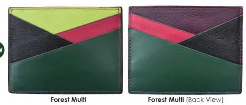 Card Holder Asymmetric Forest Multi Leather RFID Blocking 7173