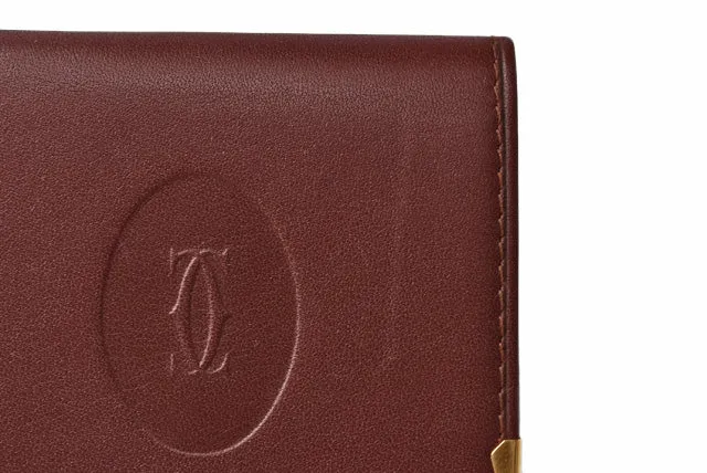 Cartier Leather Coin Case Square Bordeaux