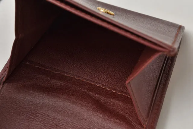 Cartier Leather Coin Case Square Bordeaux