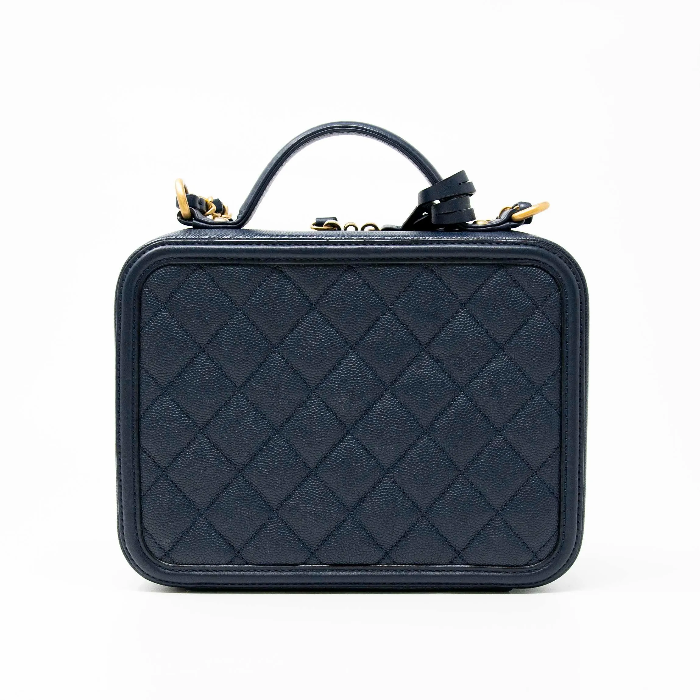 Chanel Blue Medium Filigree Vanity Case