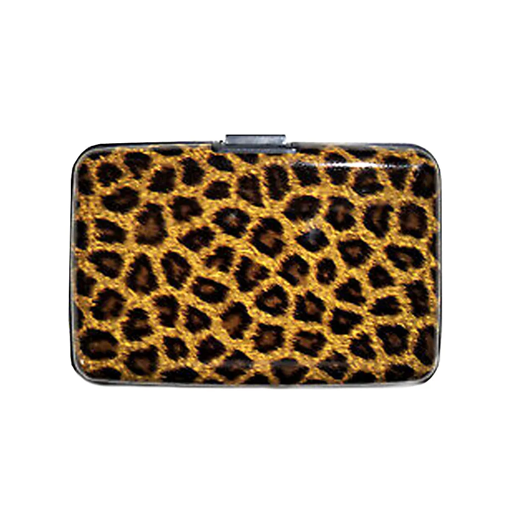 Chic Leopard Print Hard Case Wallet