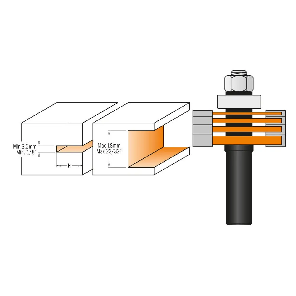 CMT 800.506.11 - 3 Wing Slot Cutter Router Bit Set