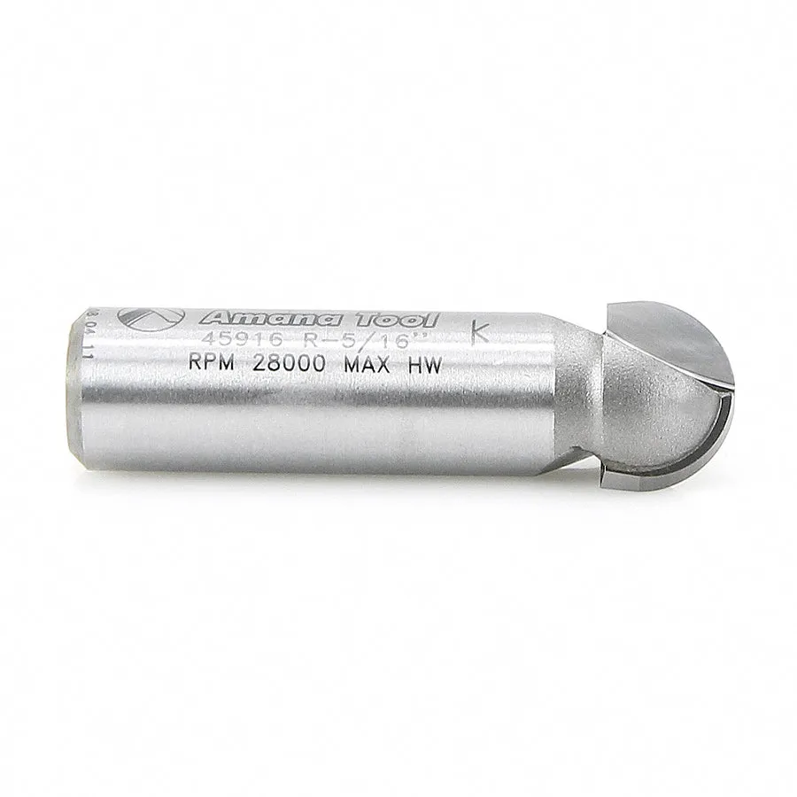 Core Box Router Bit | 5⁄16 Radius x 5⁄8 Dia x 7⁄16 x 1⁄2"Shank | 45916 | 738685859162