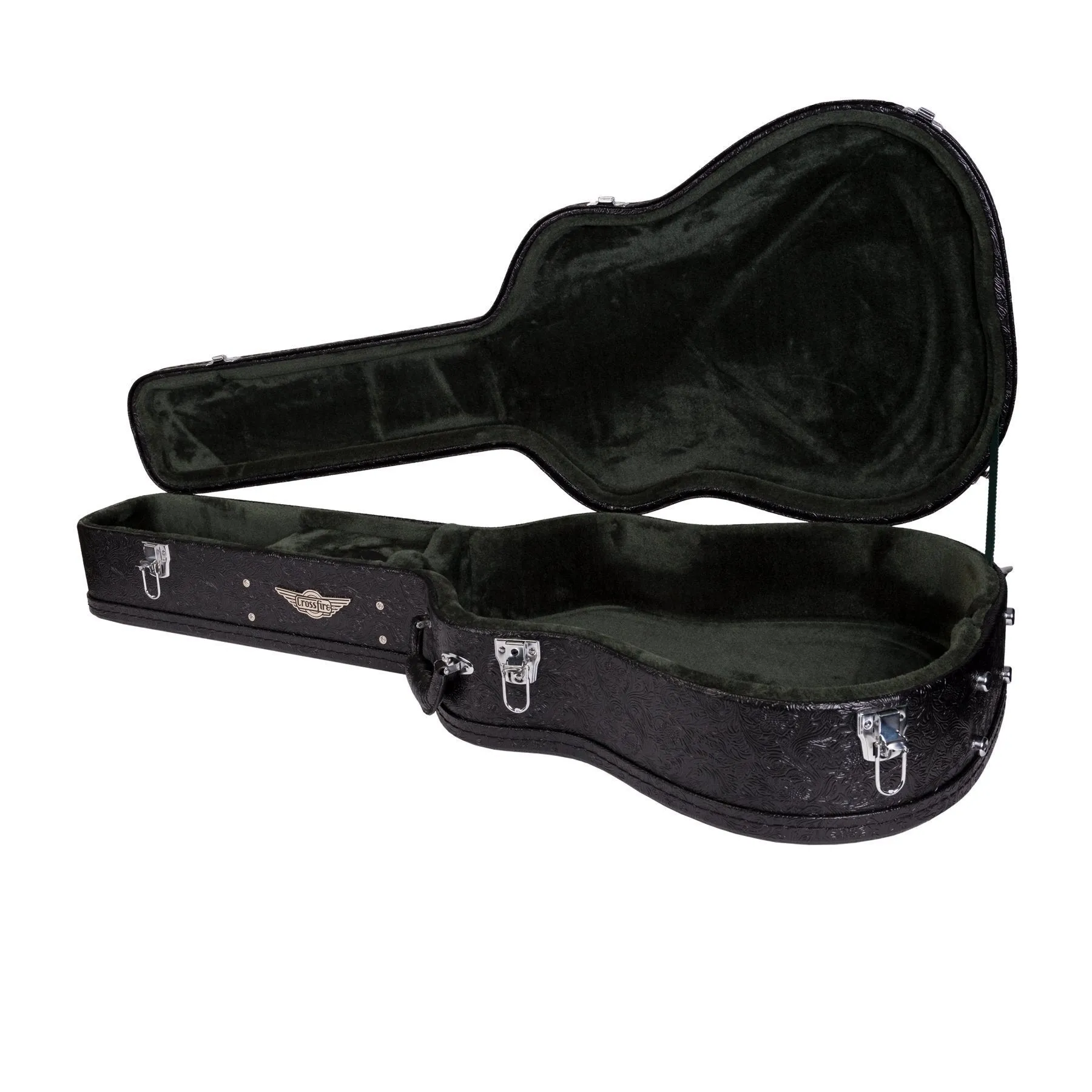 Crossfire Deluxe Shaped Dreadnought Acoustic Guitar Hard Case (Paisley Black)