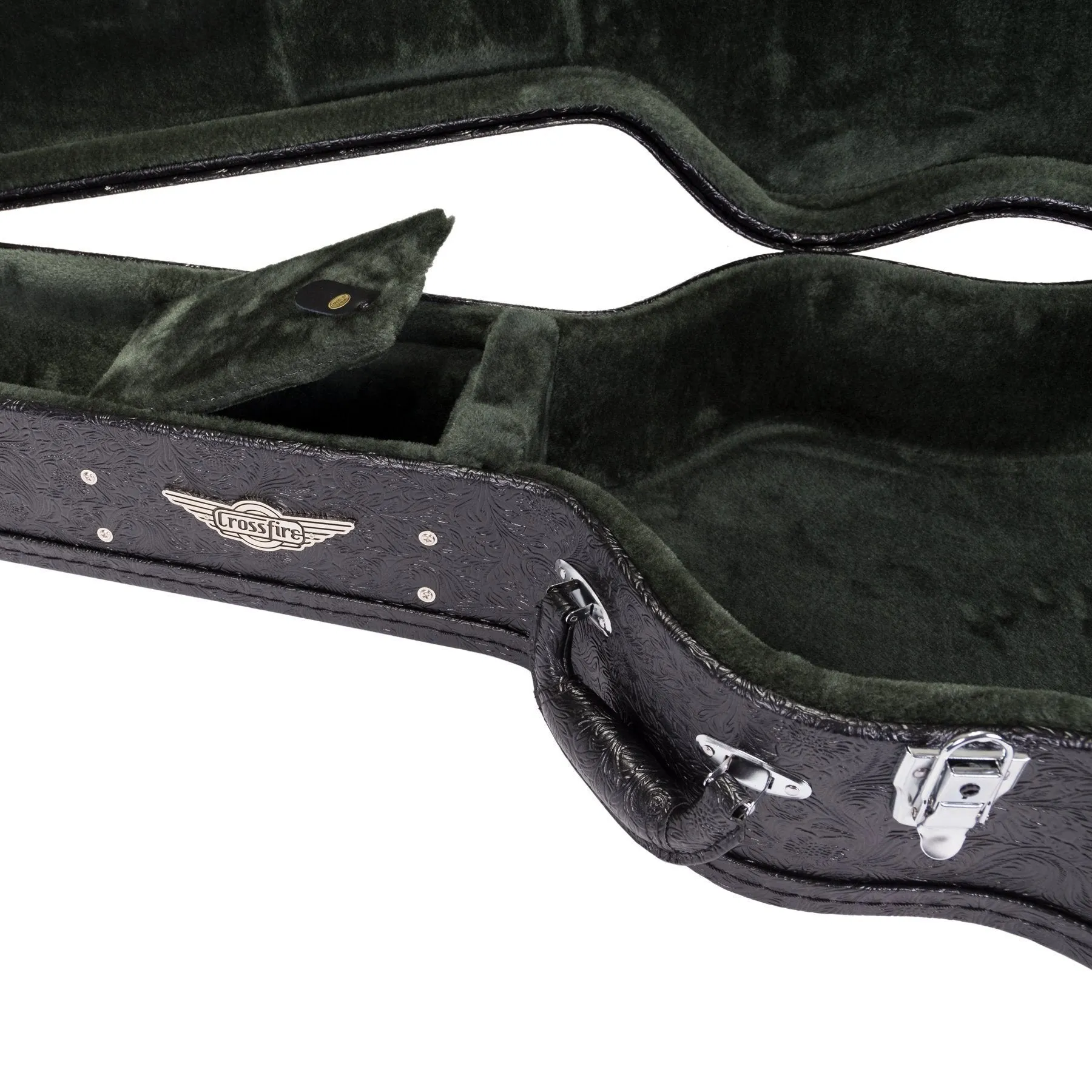 Crossfire Deluxe Shaped Dreadnought Acoustic Guitar Hard Case (Paisley Black)