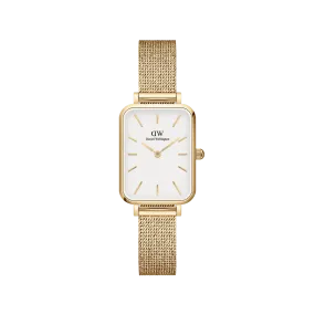 Daniel Wellington Quadro Pressed Evergold Ladies White Watch DW00100556