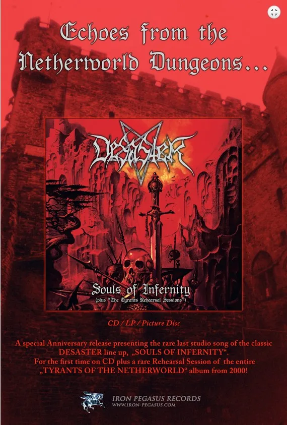 DESASTER - Souls of Infernity (The Tyrants Rehearsal Sessions) CD [PRE-ORDER]