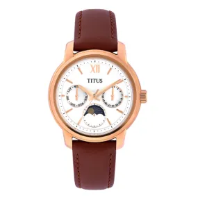 Devot Multi-Function with Day Night Indicator Quartz Leather Women Watch W06-03263-004