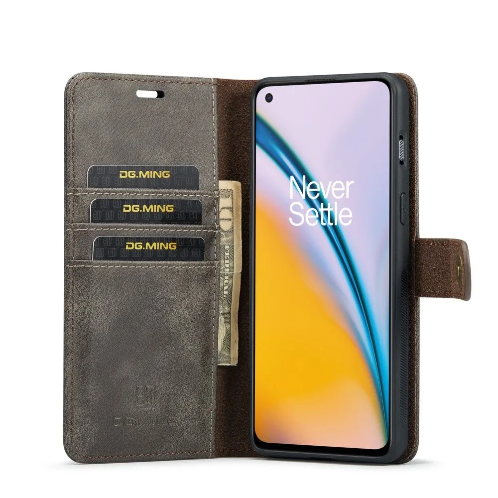 DG.MING OnePlus Nord 2 5G 2-in-1 Wallet Case - Grey