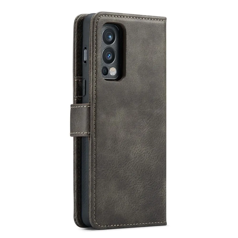 DG.MING OnePlus Nord 2 5G 2-in-1 Wallet Case - Grey