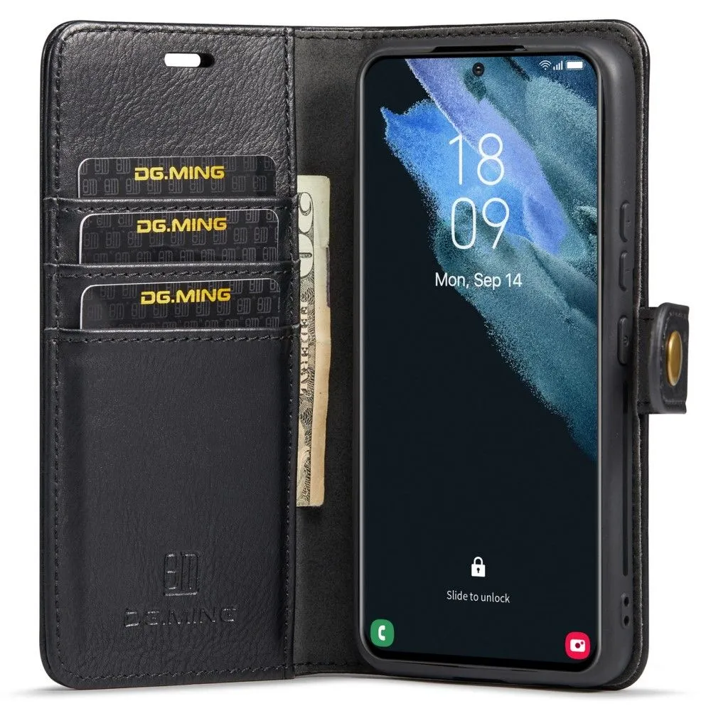 DG.MING Samsung Galaxy S22 Plus 2-in-1 Wallet Case - Black