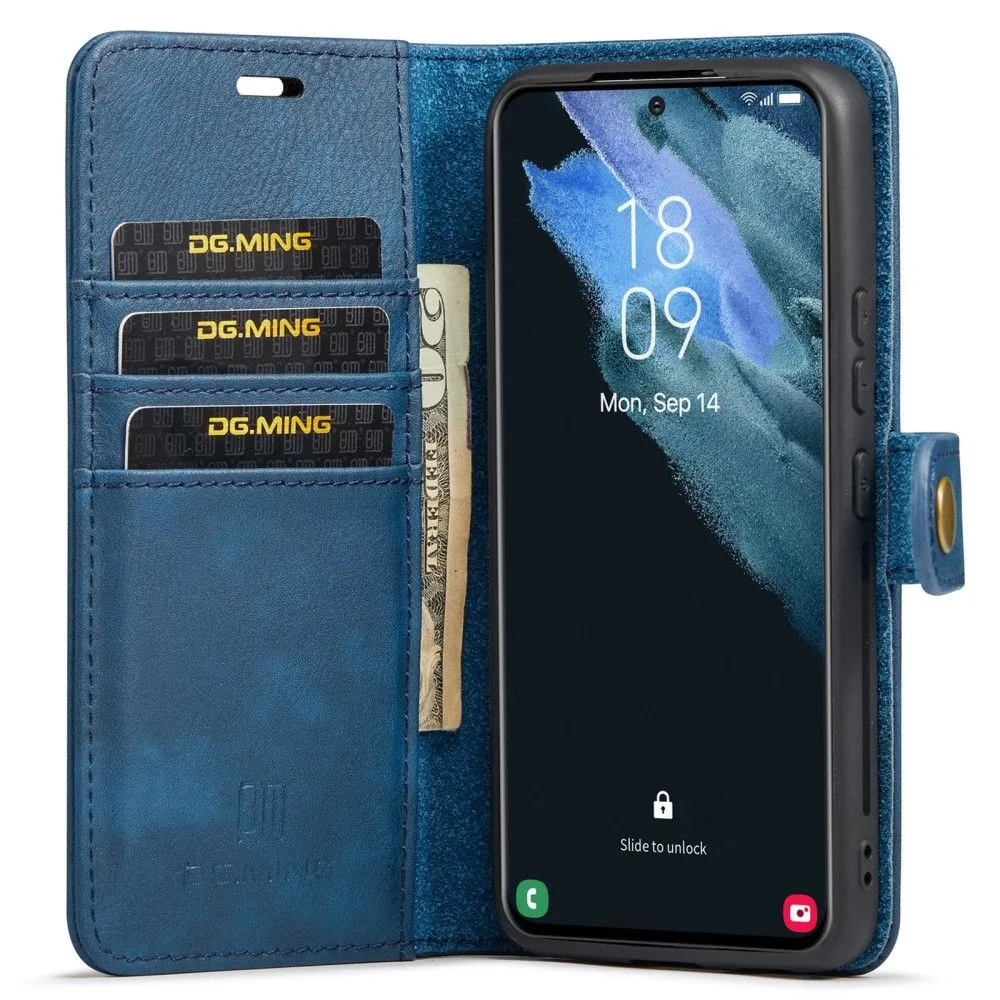 DG.MING Samsung Galaxy S22 Plus 2-in-1 Wallet Case - Blue