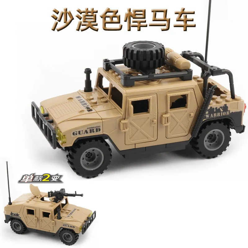 DIY Assembly Model Car off-Road Jeep Assembly Toy 773 Hummer Car Boy Military Vehicle Military Building Blocks