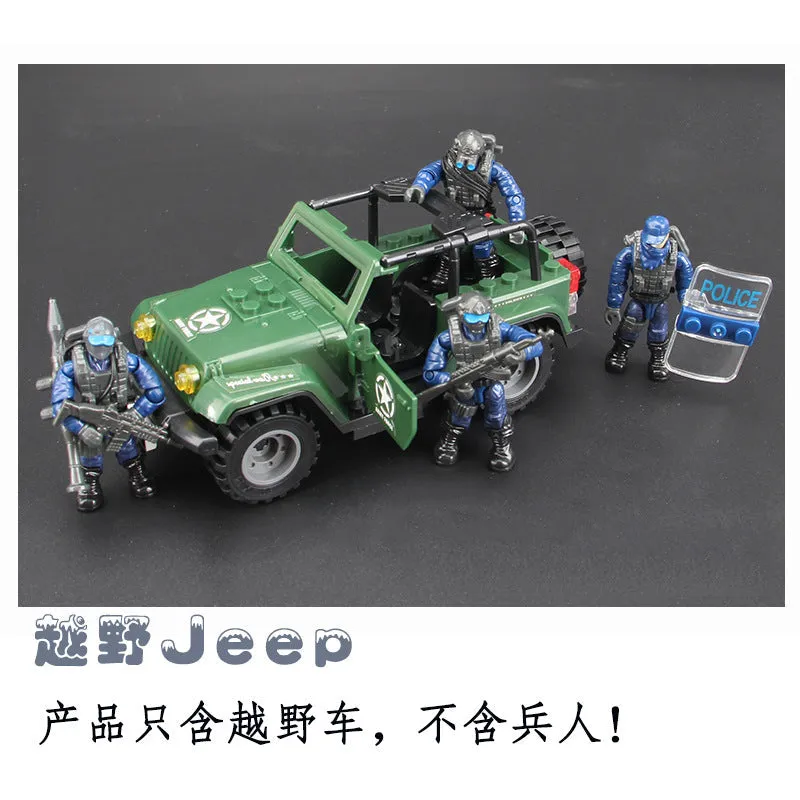 DIY Assembly Model Car off-Road Jeep Assembly Toy 773 Hummer Car Boy Military Vehicle Military Building Blocks