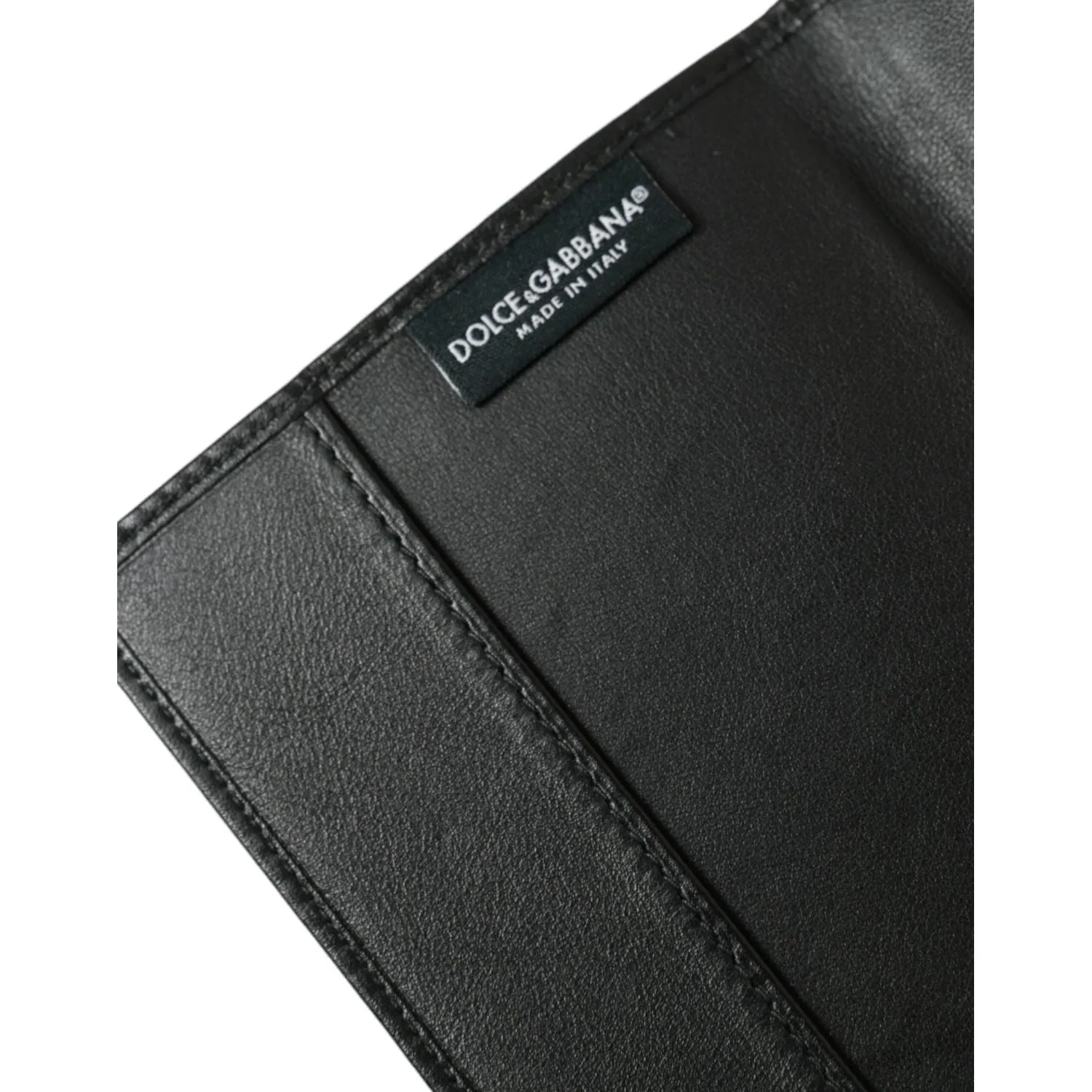 Dolce & Gabbana Black Exotic Skin Leather Long Bifold Passport Holder