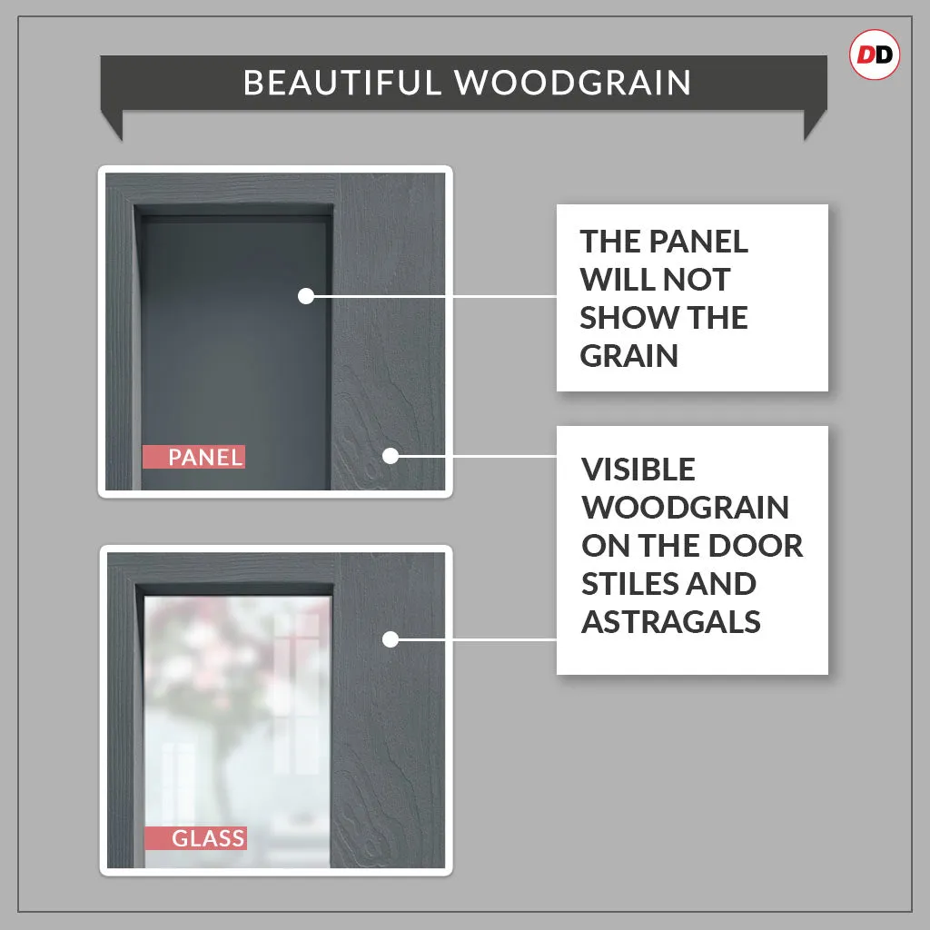 Double Sliding Door & Premium Wall Track - Eco-Urban® Cairo 6 Pane Doors DD6419G Clear Glass - 6 Colour Options