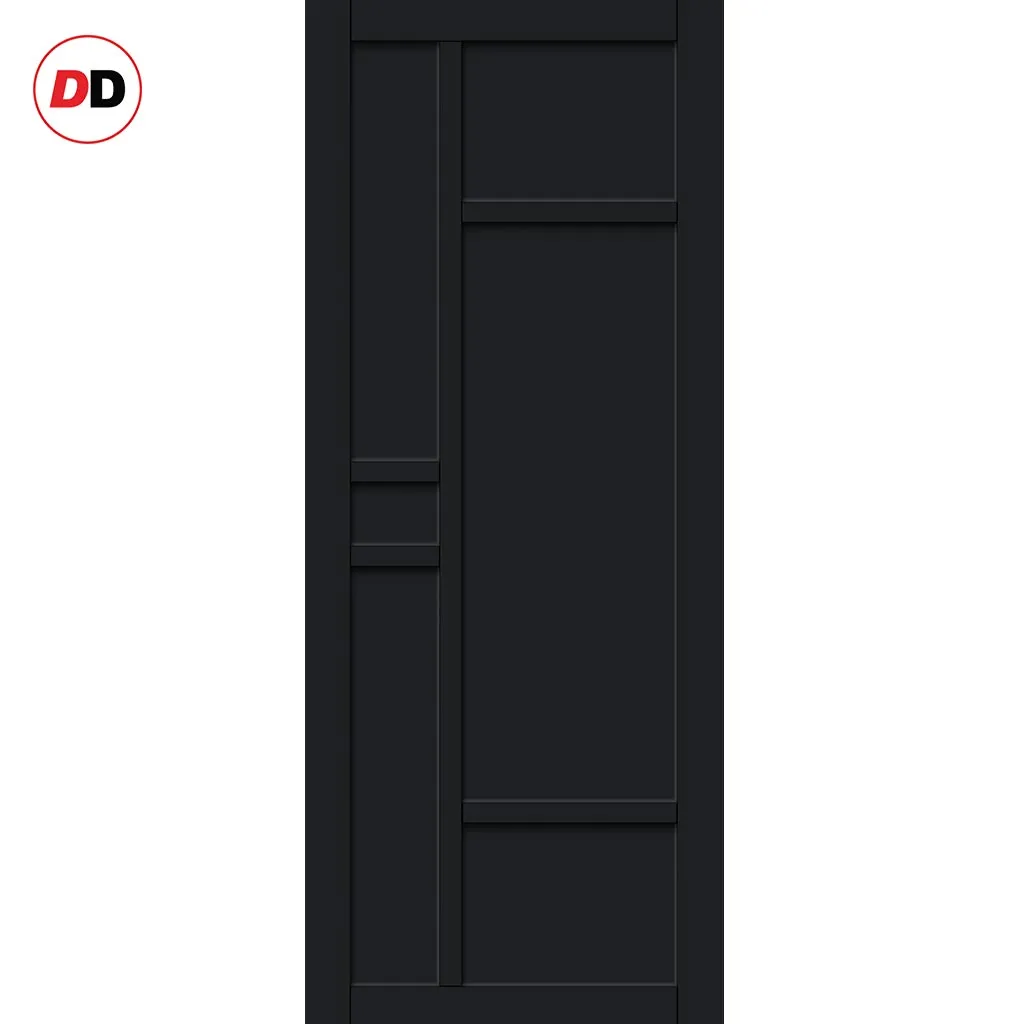 Double Sliding Door & Premium Wall Track - Eco-Urban® Isla 6 Panel Doors DD6429 - 6 Colour Options