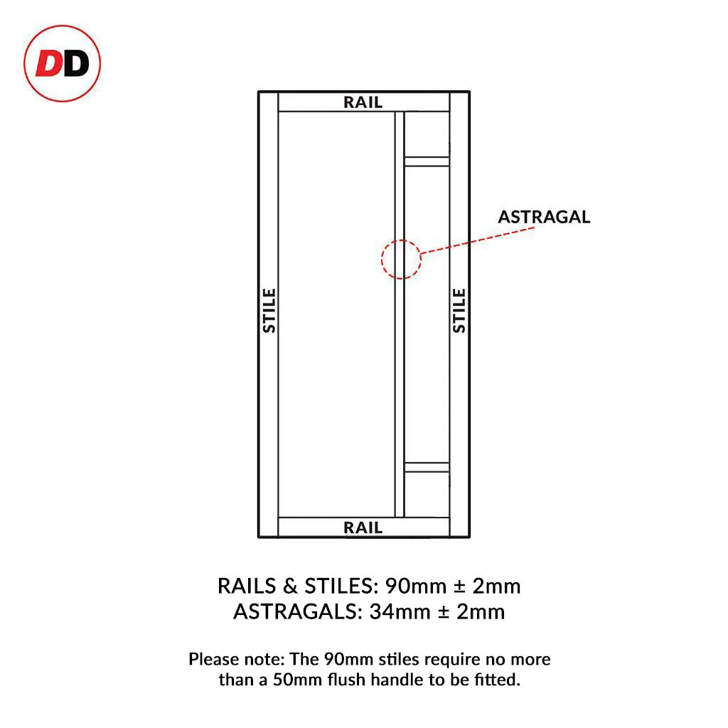 Double Sliding Door & Premium Wall Track - Eco-Urban® Suburban 4 Panel Doors DD6411 - 6 Colour Options