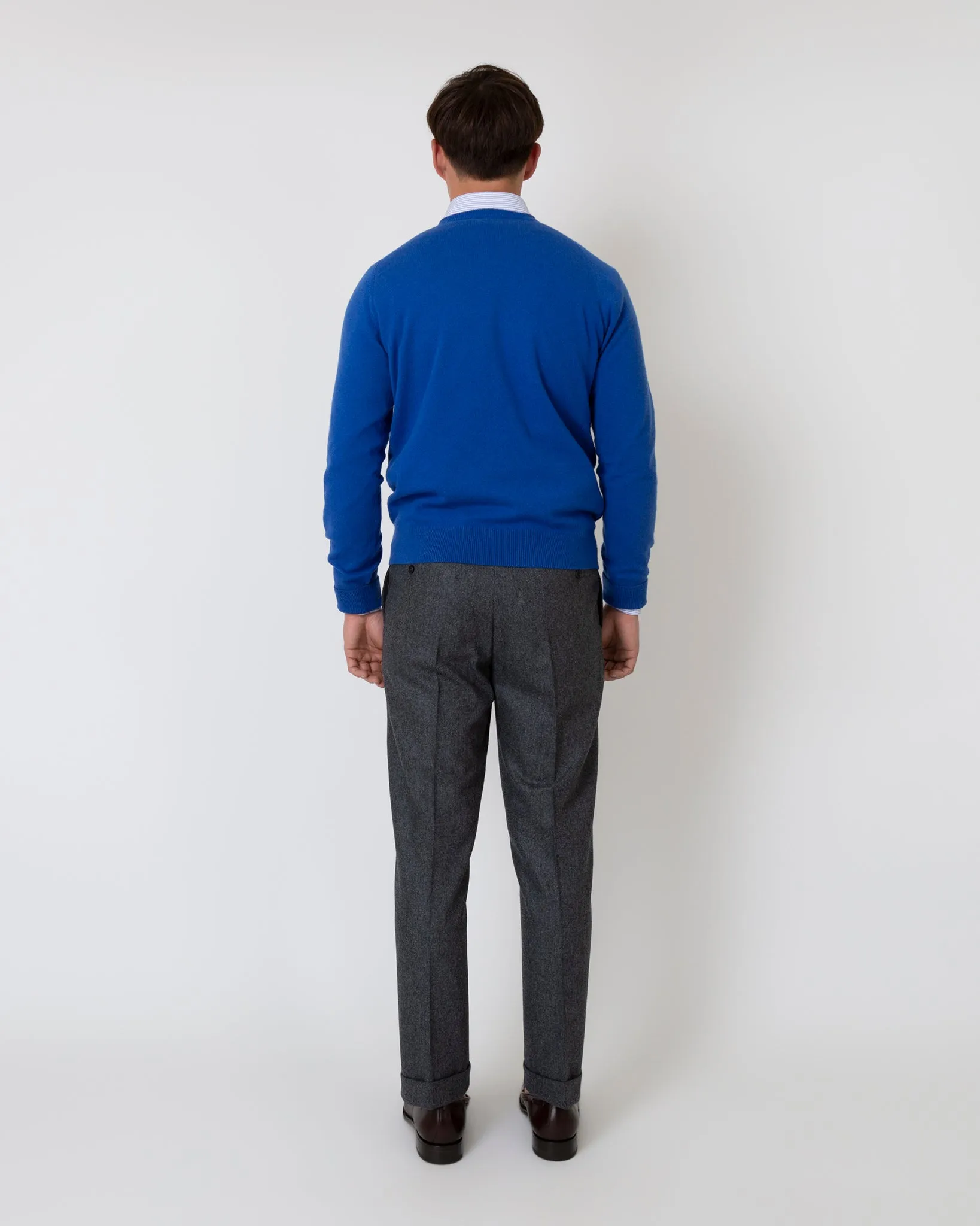 Dress Trouser in Mid-Grey Flannel