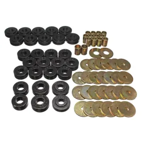 Energy Suspension Body Mount Bushing Set - Polyurethane - Black - 65-67 Chevy, Chevelle, El Camino, Malibu