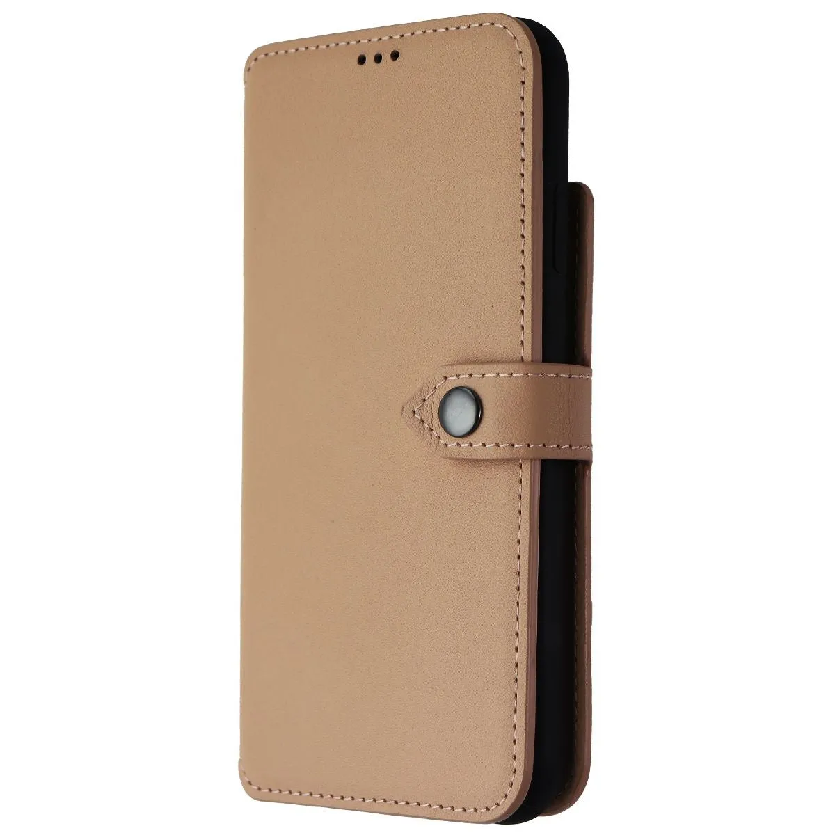 ERCKO 2-in-1 Magnet Wallet Leather Case for iPhone XS Max - Light Brown/Black