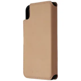 ERCKO 2-in-1 Magnet Wallet Leather Case for iPhone XS Max - Light Brown/Black