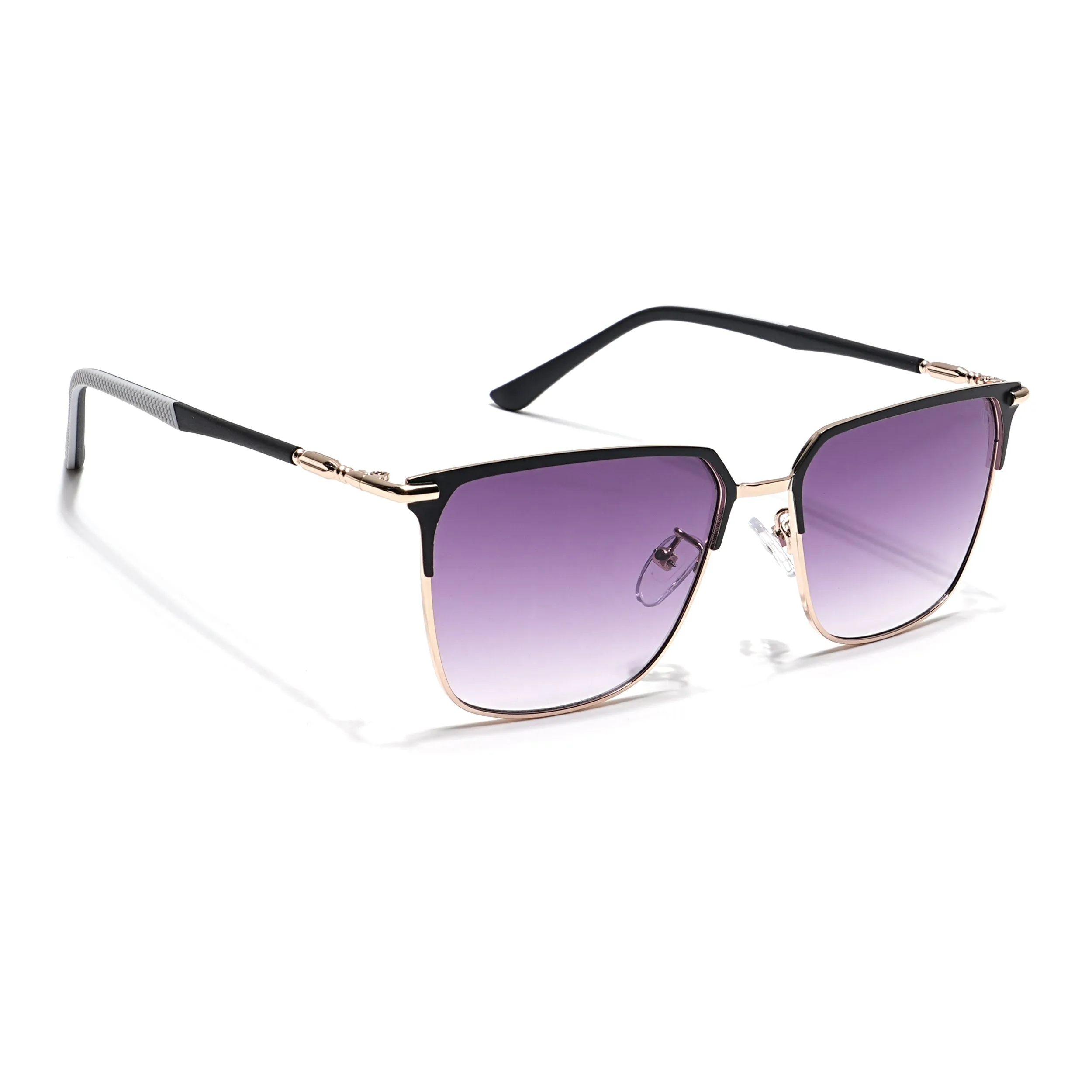 Eyejack Golden & Black Square Sunglasses for Men & Women (7021CL853)