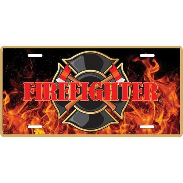 Firefighter Deluxe License Plate