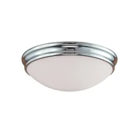 Flush Mount Fixture - Etched White Glass - 10in. Diameter - E26 Medium Base