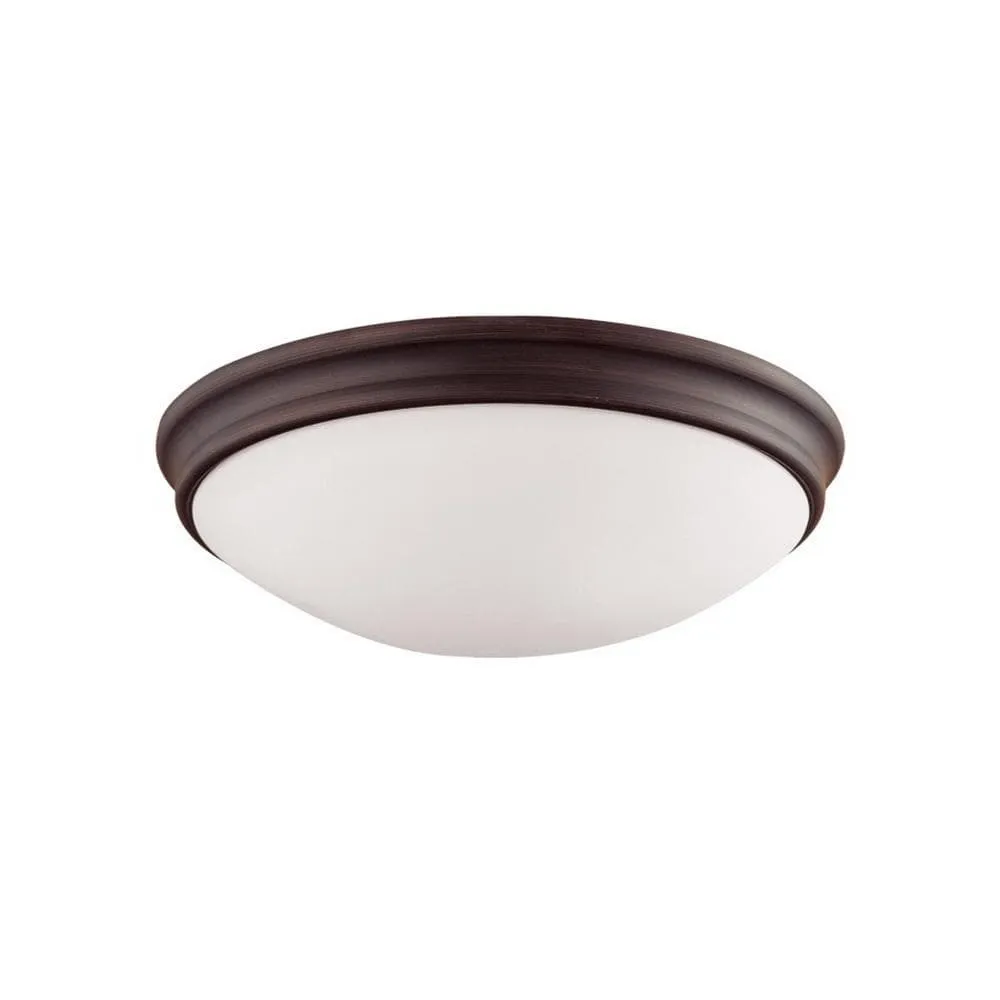 Flush Mount Fixture - Etched White Glass - 10in. Diameter - E26 Medium Base