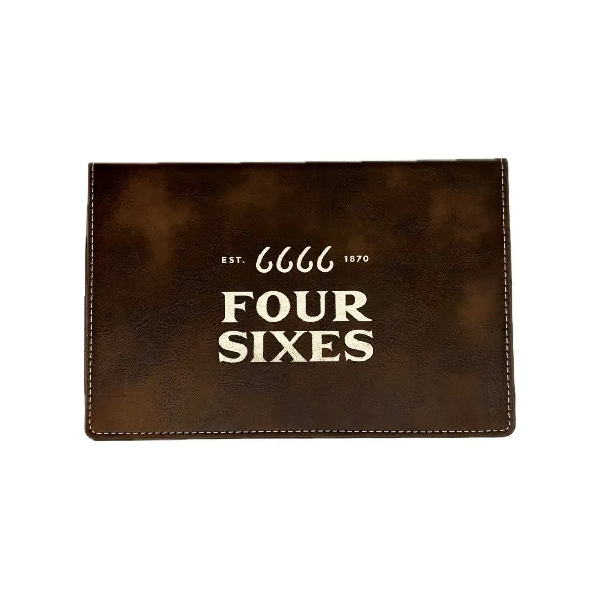 Four Sixes Leather Flask Set with Case