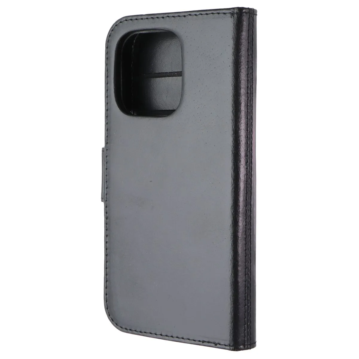 Full-Grain Leather 2-in-1 Wallet Folio Case for Apple iPhone 15 Pro - Black