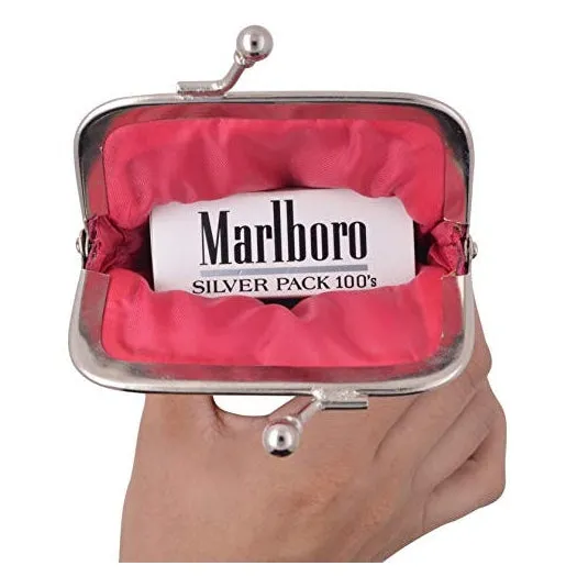 Genuine Leather Cigarette Case with Lighter Pouch Hot Pink by Marshal