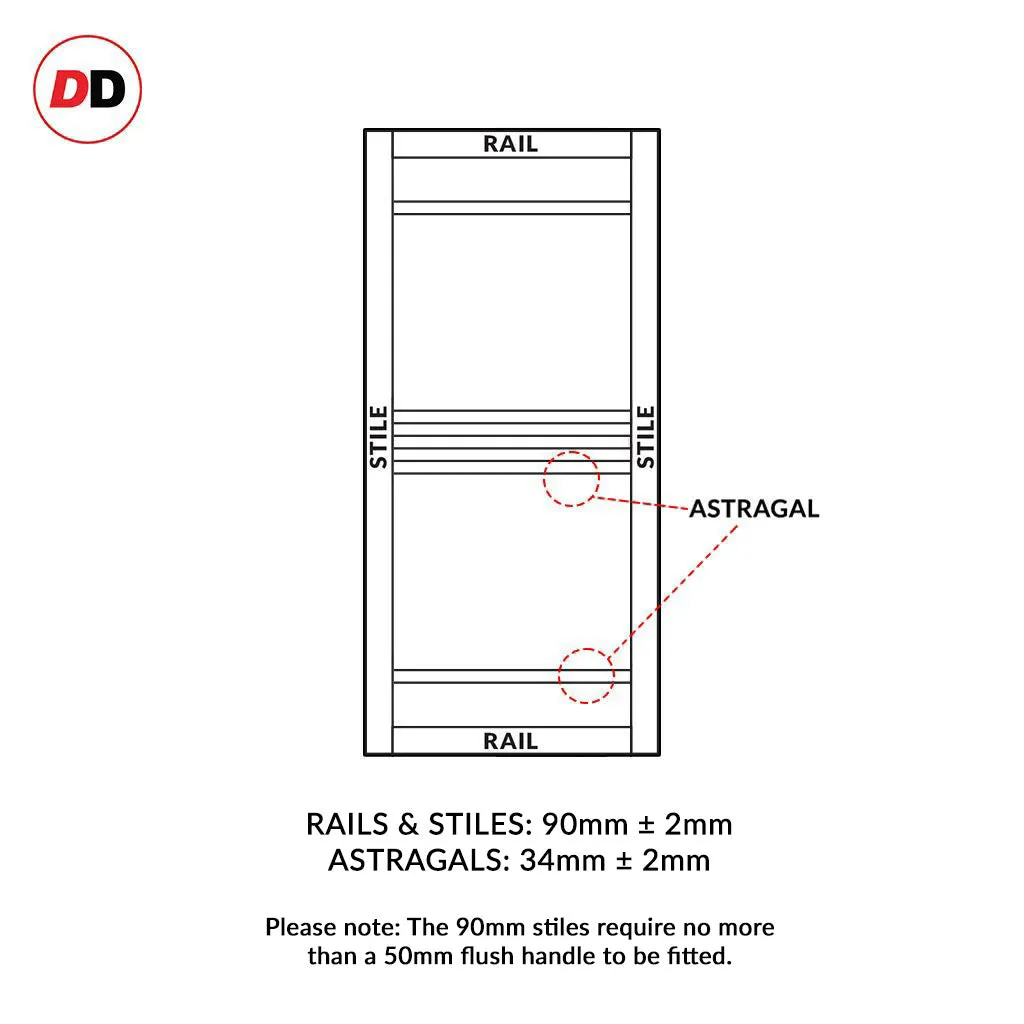 Handmade Eco-Urban® Colorado 6 Panel Double Absolute Evokit Pocket Door DD6436 - Colour & Size Options