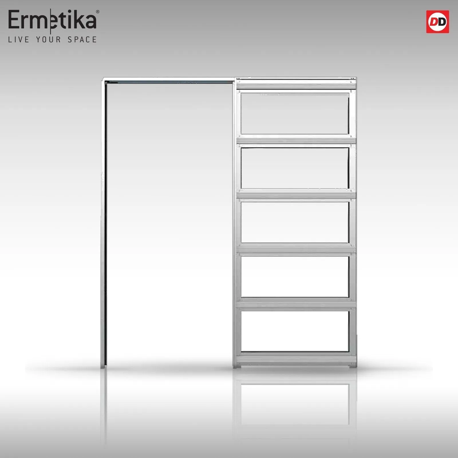 Handmade Eco-Urban® Isla 6 Panel Single Absolute Evokit Pocket Door DD6429 - Colour & Size Options