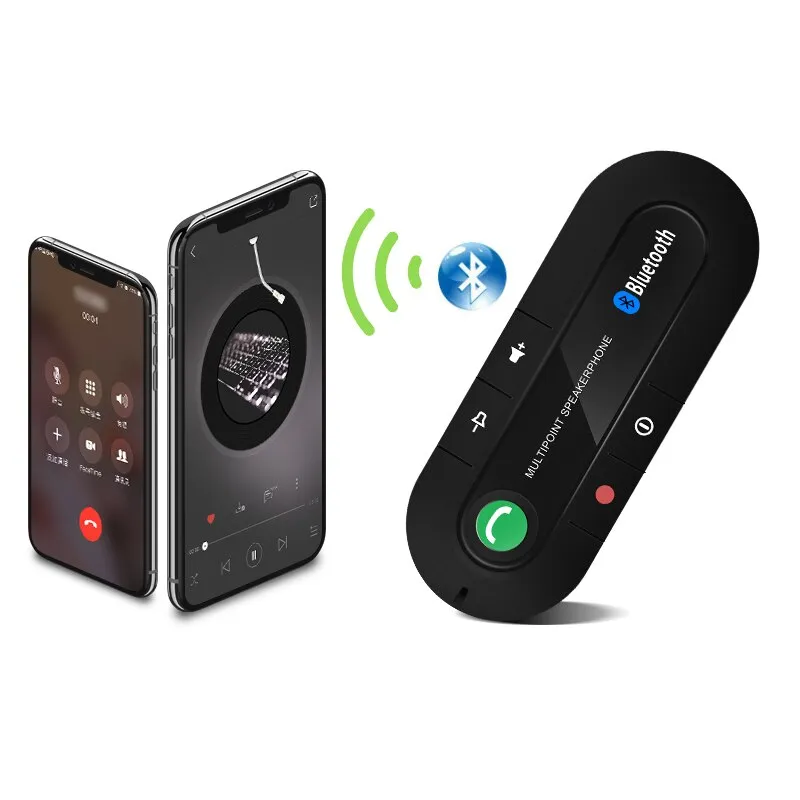 Handsfree Bluetooth Car Kit 4.1 Multipoint Car Speakerphone Sun Visor Clip MP3 Music Player Wireless Bluetooth Speaker Phone